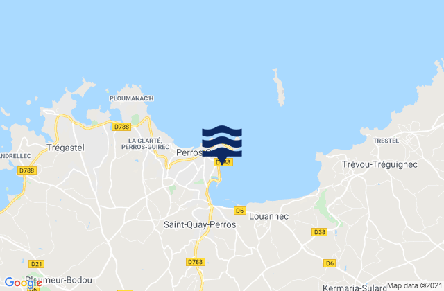 Perros-Guirec, Franceの潮見表地図