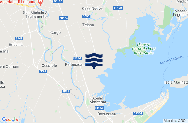 Pertegada, Italyの潮見表地図