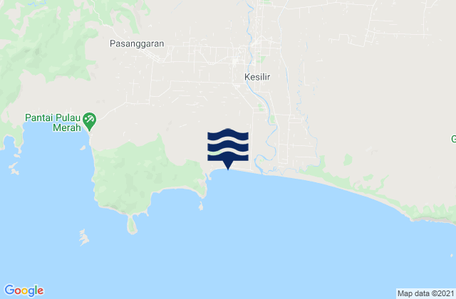 Pesanggaran, Indonesiaの潮見表地図