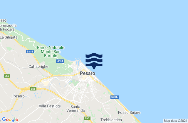 Pesaro, Italyの潮見表地図