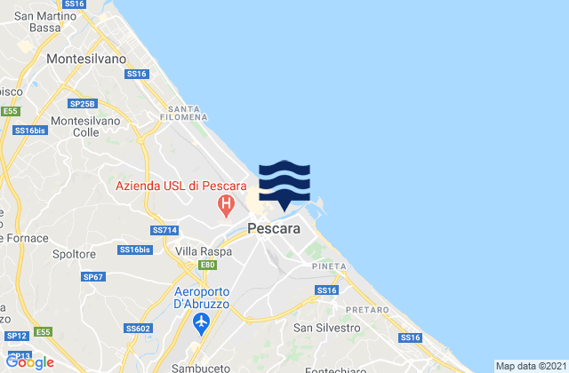 Pescara, Italyの潮見表地図