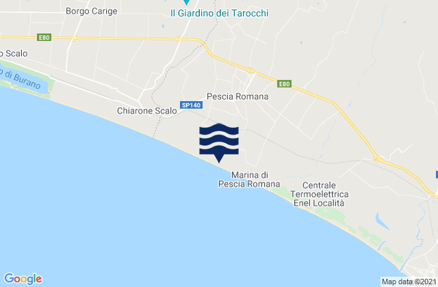 Pescia Romana, Italyの潮見表地図