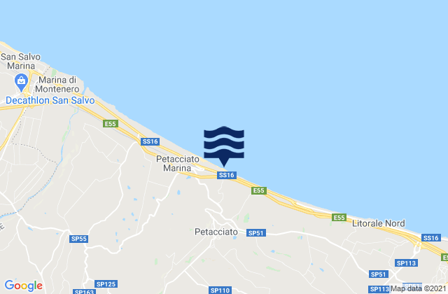 Petacciato, Italyの潮見表地図