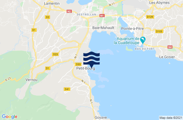 Petit-Bourg, Guadeloupeの潮見表地図