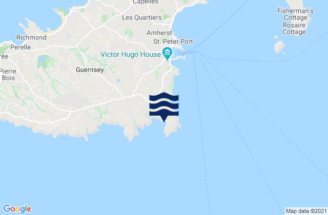 Petit Port Beach, Franceの潮見表地図