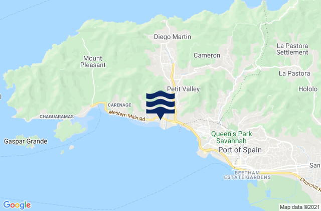 Petit Valley, Trinidad and Tobagoの潮見表地図