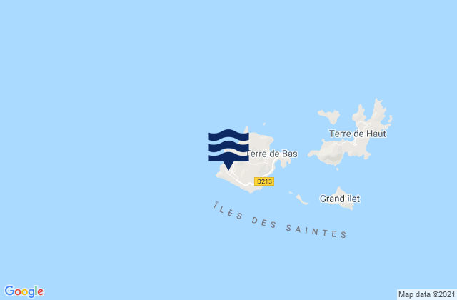 Petites Anses, Guadeloupeの潮見表地図