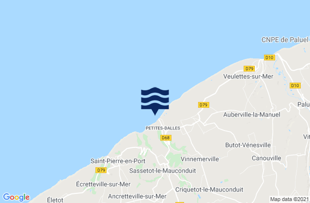 Petites Dalles, Franceの潮見表地図