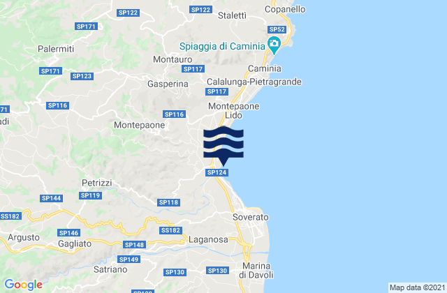 Petrizzi, Italyの潮見表地図