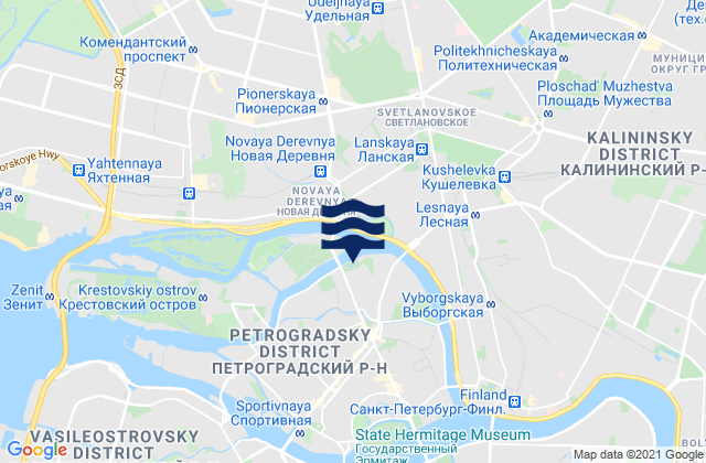 Petrogradka, Russiaの潮見表地図