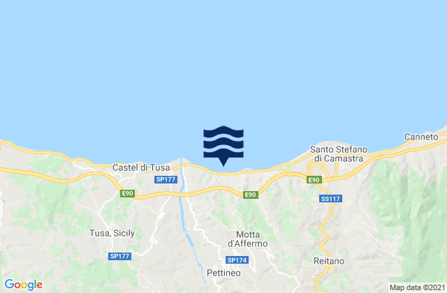 Pettineo, Italyの潮見表地図