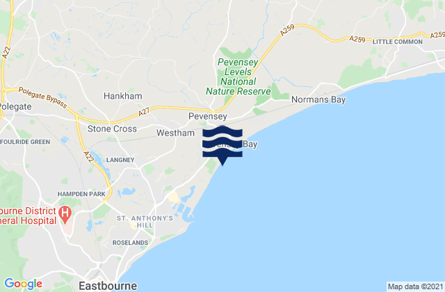 Pevensey, United Kingdomの潮見表地図