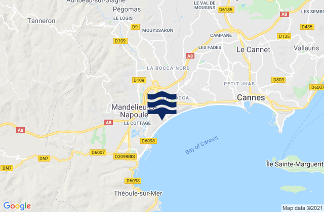 Peymeinade, Franceの潮見表地図