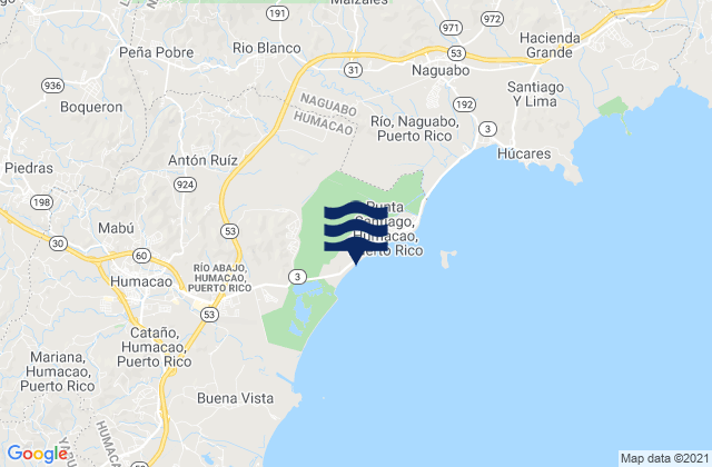 Peña Pobre, Puerto Ricoの潮見表地図