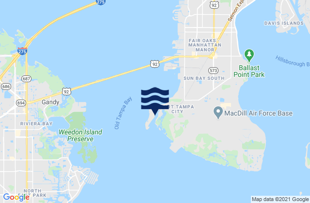 Picnic Island, United Statesの潮見表地図
