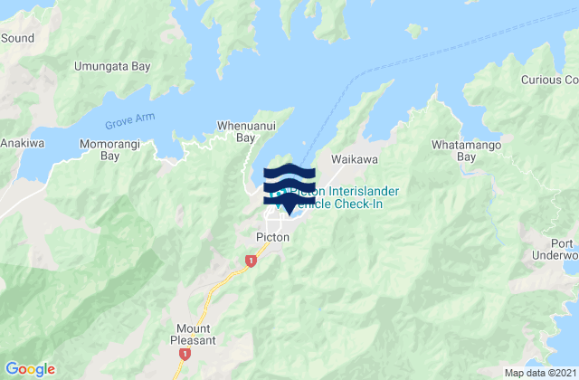 Picton, New Zealandの潮見表地図