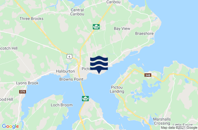 Pictou, Canadaの潮見表地図