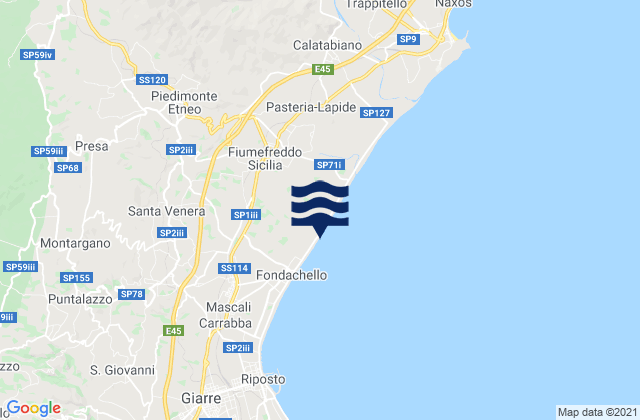 Piedimonte Etneo, Italyの潮見表地図