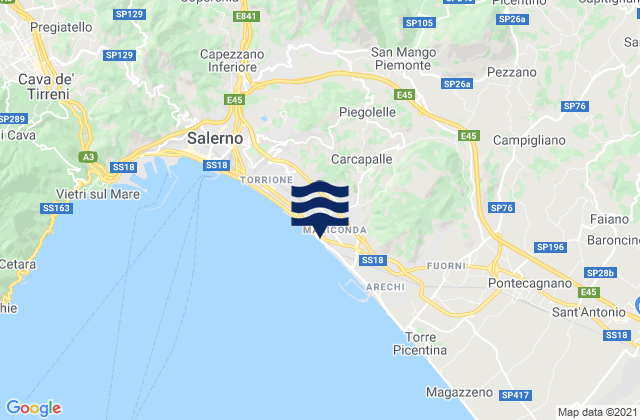 Piegolelle-San Bartolomeo, Italyの潮見表地図
