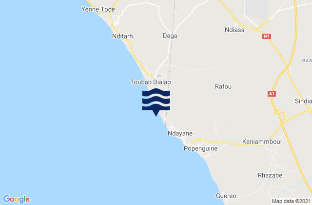 Piere de Lisse, Senegalの潮見表地図
