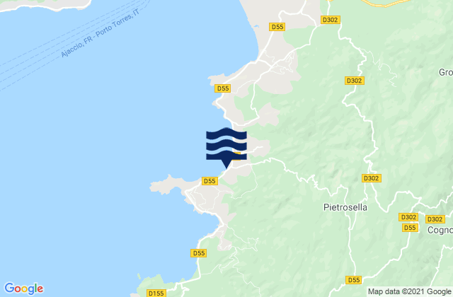 Pietrosella, Franceの潮見表地図