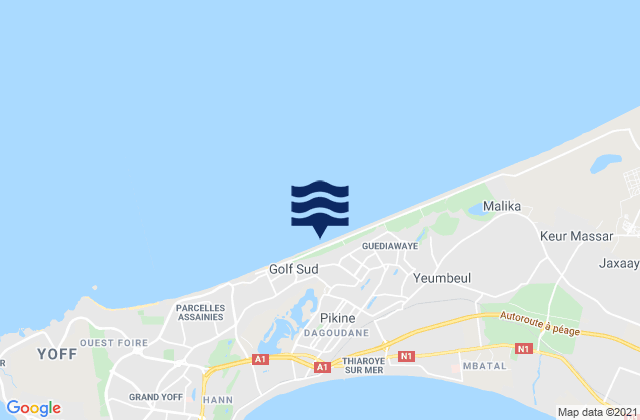 Pikine, Senegalの潮見表地図