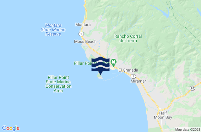 Pillar Point, United Statesの潮見表地図