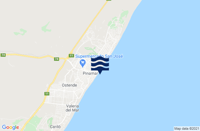 Pinamar, Argentinaの潮見表地図