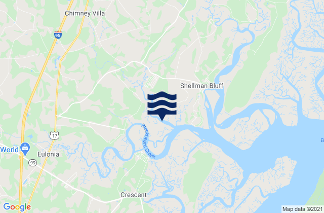 Pine Harbor Sapelo River, United Statesの潮見表地図