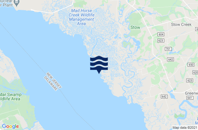 Pine Island (Malapartis Creek), United Statesの潮見表地図