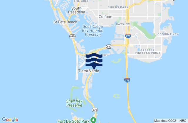 Pine Key (Pinellas Bayway bridge), United Statesの潮見表地図