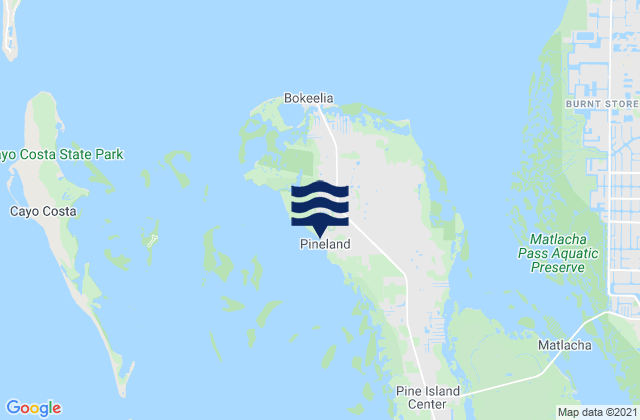Pineland, United Statesの潮見表地図