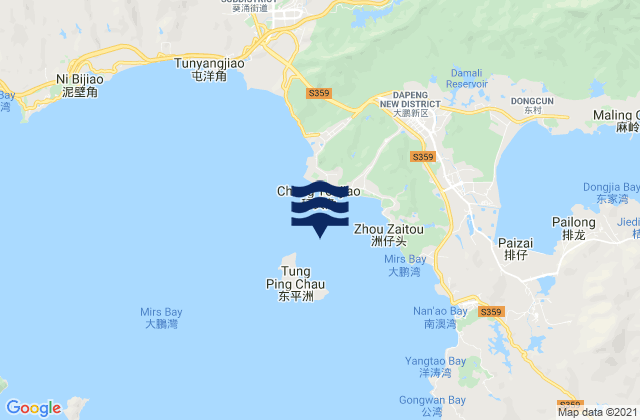 Ping Chau Hoi, Hong Kongの潮見表地図