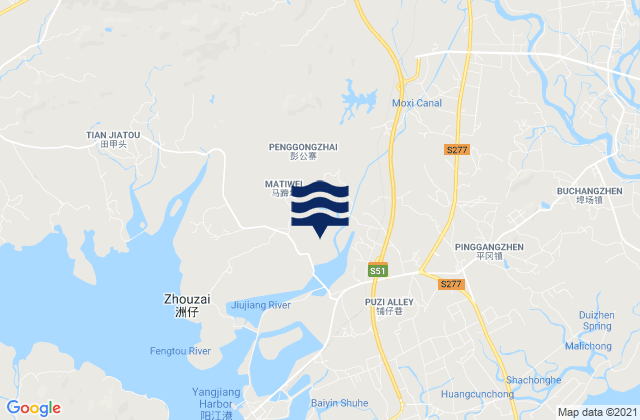 Pinggang, Chinaの潮見表地図