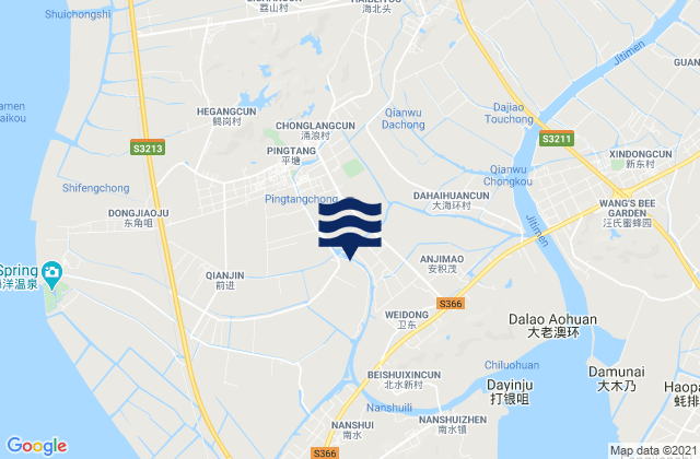 Pingsha, Chinaの潮見表地図
