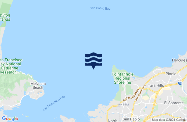 Pinole Point 1.18 nmi. west of, United Statesの潮見表地図