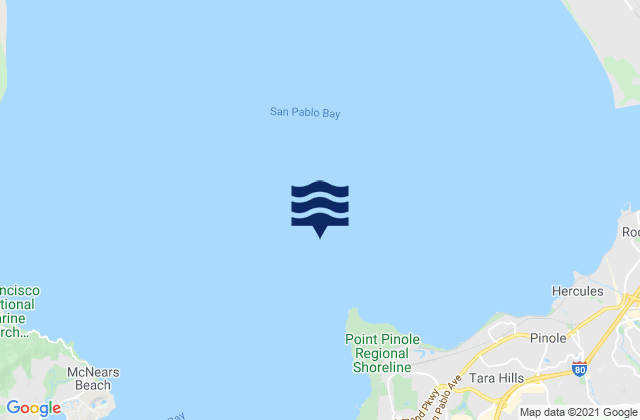 Pinole Point 1.27 nmi. NNW of, United Statesの潮見表地図
