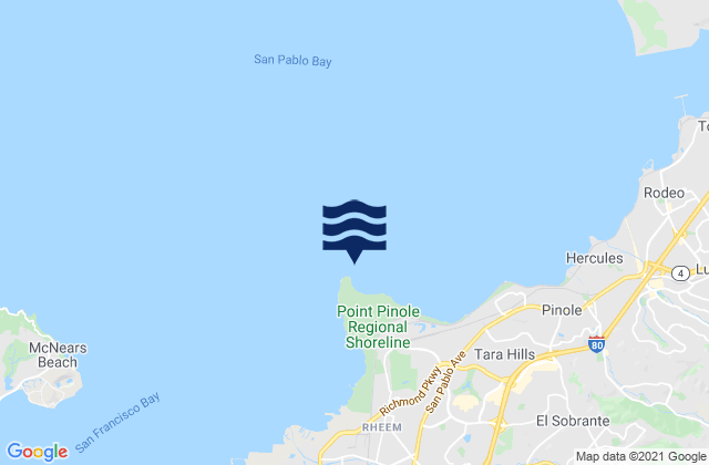 Pinole Point San Pablo Bay, United Statesの潮見表地図