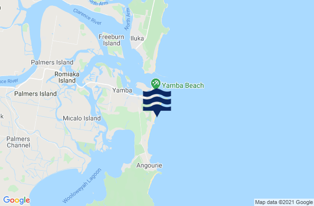 Pippi Beach, Australiaの潮見表地図