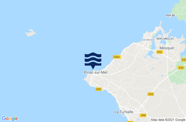 Piriac-sur-Mer, Franceの潮見表地図