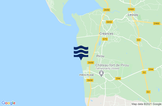 Pirou, Franceの潮見表地図