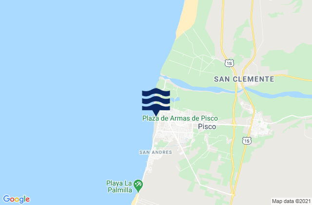 Pisco, Peruの潮見表地図
