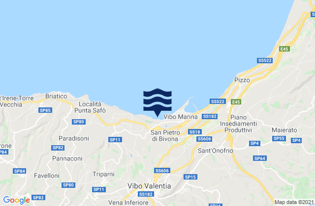 Piscopio, Italyの潮見表地図