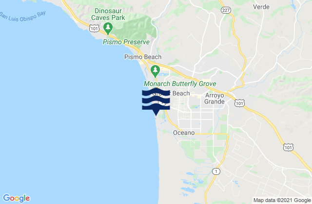 Pismo State Beach, United Statesの潮見表地図