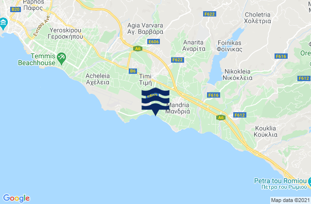 Pitargoú, Cyprusの潮見表地図