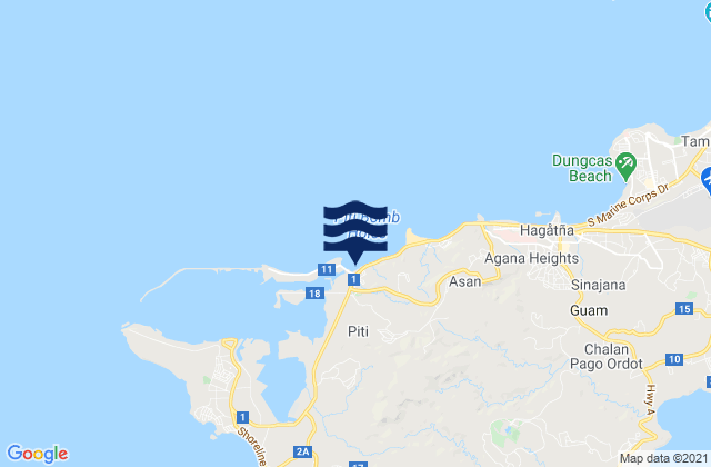 Piti Municipality, Guamの潮見表地図