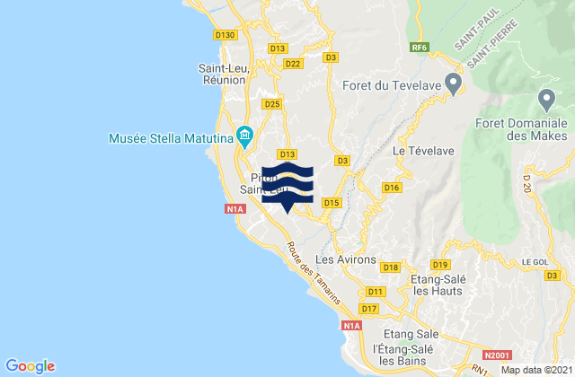 Piton Saint-Leu, Reunionの潮見表地図