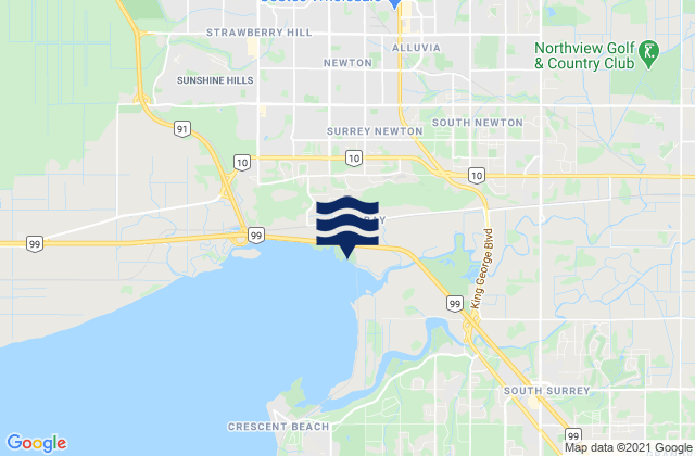 Pitt Meadows, Canadaの潮見表地図