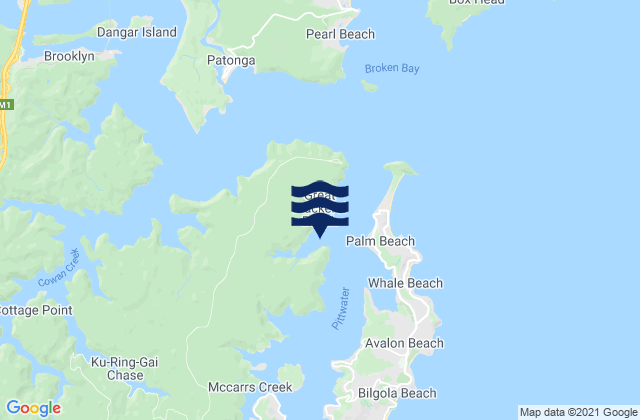 Pittwater, Australiaの潮見表地図