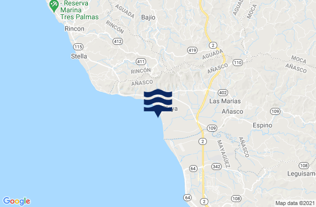 Piñales Barrio, Puerto Ricoの潮見表地図